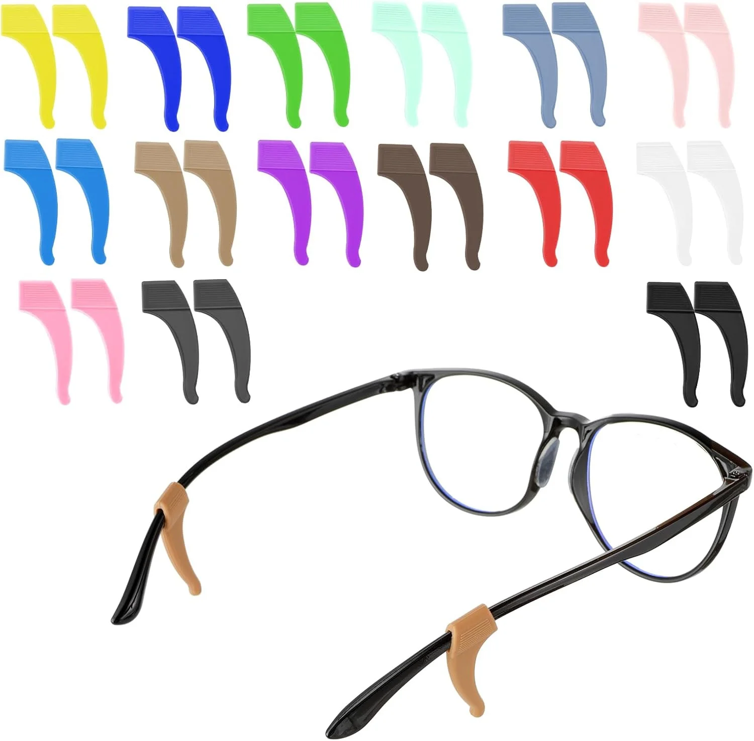 6Pcs Silicone Glasses Ear Cushion Eye Glasses Ear Grippers Anti Slip Glasse US 3