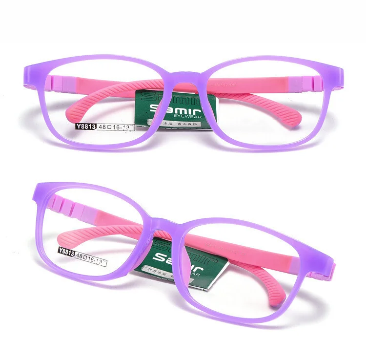 Children Eyeglass Frames Boys Girls Kids Silicone Rubber Glasses Blue/Purple New