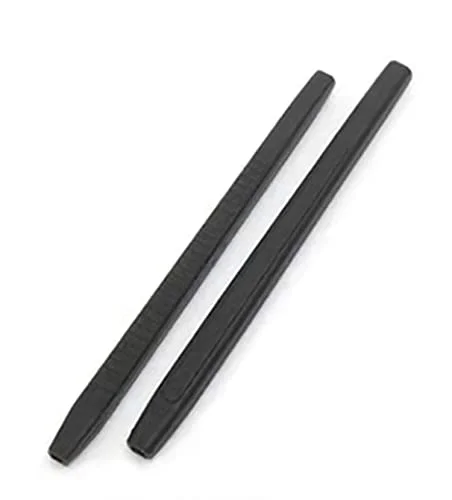 ExactFitt Silicone Rubber Anti-slip Eyeglass End Tips Ear Sock Pieces Tube Temple Sleeve for Glass Sunglass Eyeglasses TT006 (Black - 2 Pairs), 60mm 2