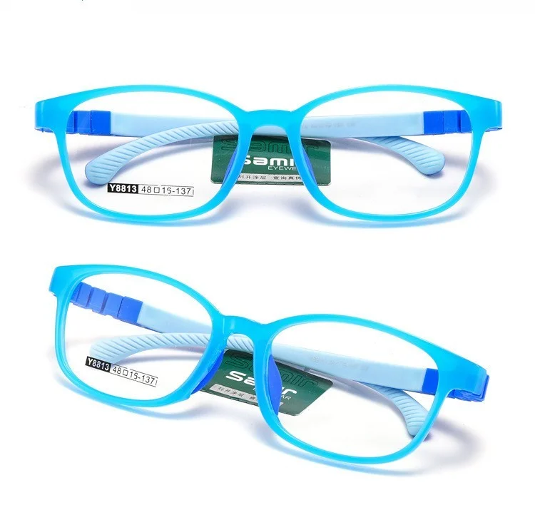 Kids Glasses Children Boys Eyeglass Frame Silicone Rubber Blue Spectacles 48 mm