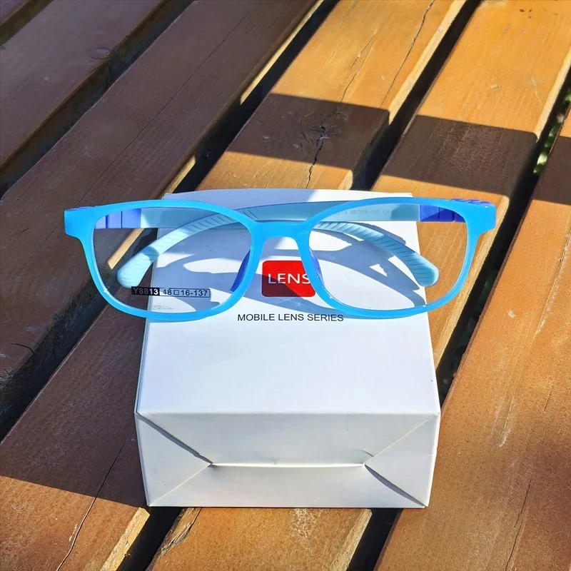 Kids Glasses Children Boys Eyeglass Frame Silicone Rubber Blue Spectacles 48 mm 2