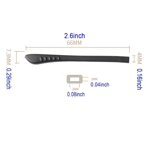 LCLONY Eyeglass Replacement Rubber Eyeglass End Tips Square Hole Ear Sock Pieces Tube Sleeve Eyeglass Temple End Tips Soft Anti Slip for Thin Eyeglass Legs 2 Pairs (Black) 3