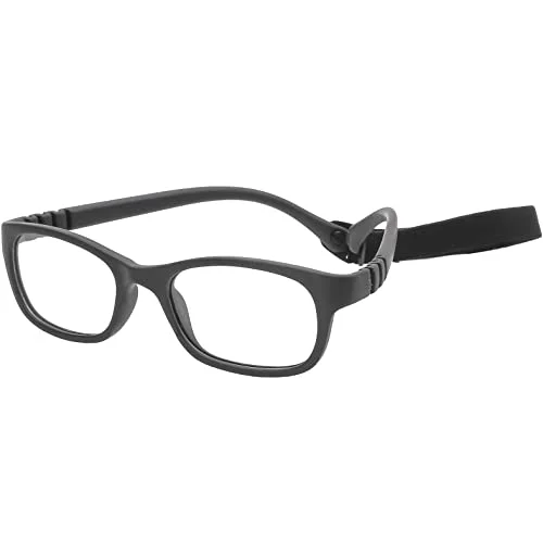 Miraflex Kids Eyeglasses Frames NEW BABY 4 Purple Rubber with Strap 47-17-125