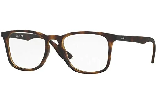 NEW Ray Ban RB7045 5365 Mens Rubber Havana Rectangle Eyeglasses Frames 55/18~145
