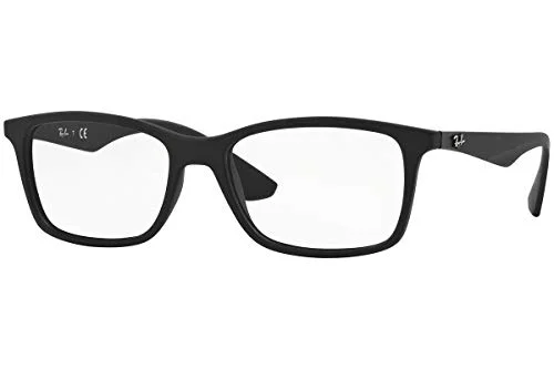 NEW Ray Ban RB7054F 5364 Unisex Rubber Black Square Eyeglasses Frames 53/17~145