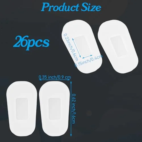Sibba 26 Pairs Eyeglass Nose Pads Covers, Slip-on Silicone Nose Pads Covers, Eyeglass Bridge Pad Soft Cushion Anti Slip Bridge Rubber Cushions for Glasses, White 2