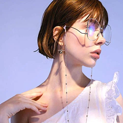 TTSAM 40 Pieces Eyeglass Chain Ends Adjustable Rubber Spectacle End Connectors for Eye Glasses Holder Necklace Chain (White and Silver) 2